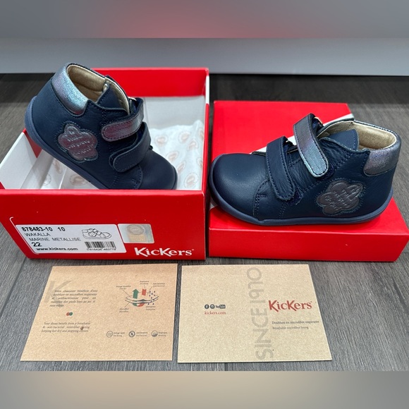 Kickers navy blue kids shoes. Size 22. US size 6. Brand new in box - Picture 2 of 16